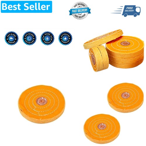 Yellow buffing wheels - wheels, 7"